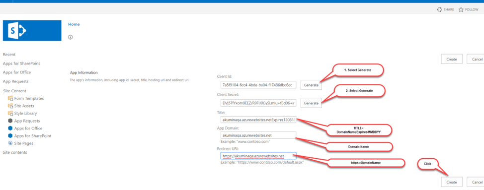 Preparing the SharePoint Site2