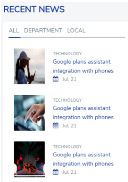 Recent News Widget